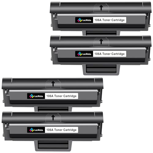 LeciRoba 106a w1106a for hp 106a toner cartridge Use with HP Laser 107a 107w 107r MFP 135w 135wg 135a 135r 137fwg 137fnw ( 4-schwarz )