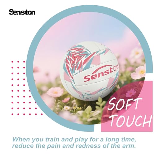 Image of Senston Size 5 Volleyball - Soft & Durable Microfiber Cover for Adults & Youth | Official Size for Indoor, Outdoor, Beach & Gym Training | Includes Air Pump