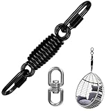 Dakzhou Schwingfeder Stahlfeder, Schwingfederstahl für Hängesessel mit 360° Drehhaken und 2 Karabinern für Hängestuhl, Hängeschaukel, Boxsack Halterung und Schaukel, Tragkraft 250 kg