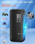 Gonfleur de pneus Portable Air Compresseur, 150PSI Air Pompe pour pneus de voiture, Pompe de pneus sans fil à fermeture automatique avec jauge de pression numérique pour voitures, vélos, motos, boules (noir, avec sac)