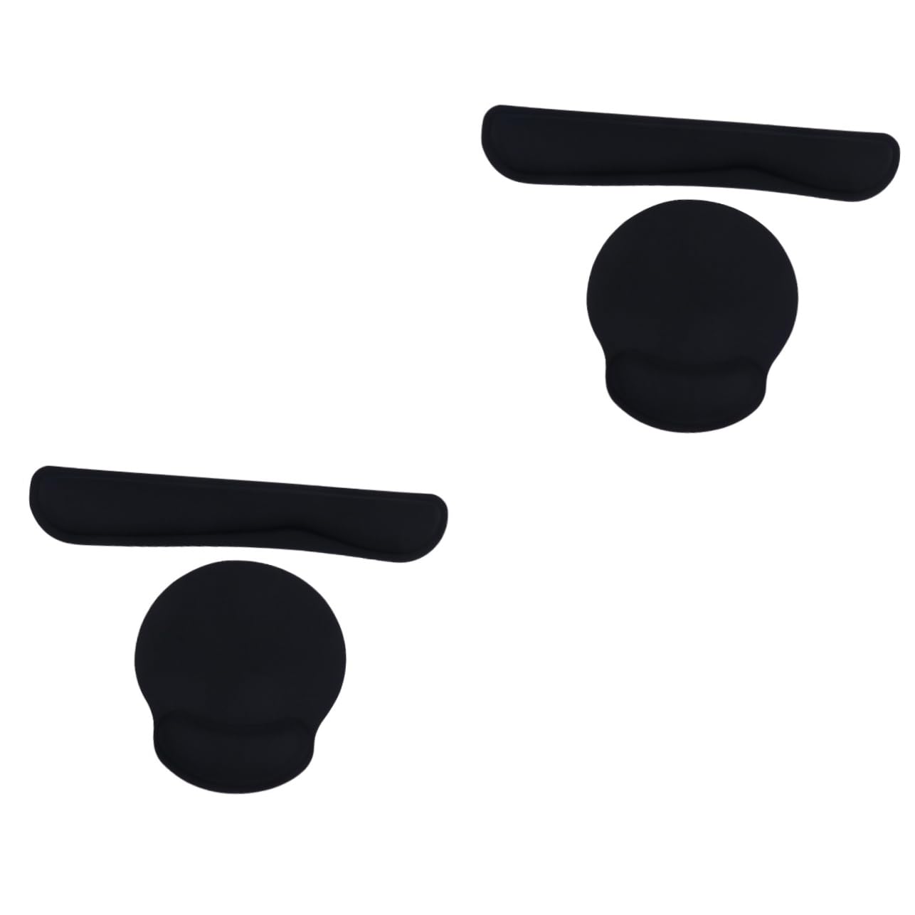 TEHAUX 2 Set 2 Pezzi poggiapolsi per lavorare keyboard pad tappetino mouse tapettino mouse Kit per tastiera e mouse polso ergonomico poggiapolsi per tastiera poggiapolsi del mouse Black