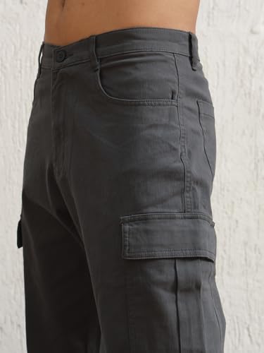 Image of Hubberholme Men Smart Casual Summer Cotton Loose Fit Mid-Rise Trousers 65
