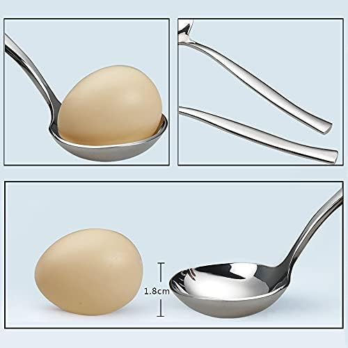 Vareone 6 Pieces Stainless Steel Soup Ladle Spoon, Kitchen Cooking Utensil Ladles, Serving Spoon for Sauce Soup Gravy Salad Dressing