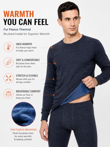 Image of BODYCARE Heat MAX - Fur Fleece Inside Men Round Neck full Sleeves Thermal Gold Plus Premium Range for Very high Warmth