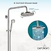 Gotonovo Shower Faucet Set Exposed 8 Rain Shower 2 Double Knobs Handle Brushed Nickel Triple Function Tub Spout Shower Fixture Combo System Unit Set - View #4
