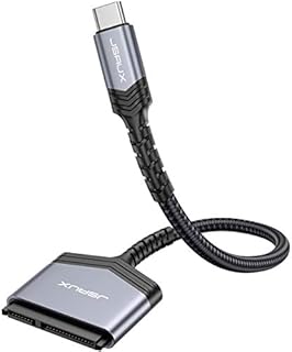 SATA to USB C Cable, JSAUX USB-C 3.1 to 2.5” SATA III Hard Driver Adapter Aluminum Shell External Converter for SSD/HDD Data Transfer-Grey