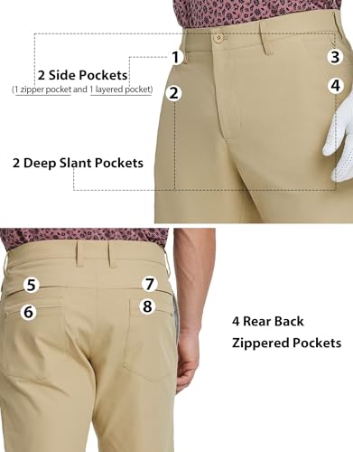 M MAELREG Men's Golf Shorts with 8 Pockets 7" Inseam Water Resistant Quick Dry Flat Front Dress Shorts for Casual Work Travel3