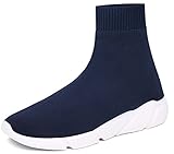 NEWCOLOR Unisex Mode Slip auf hohem Schnitt Walking Trainer Komfort Paar Loafer Schuhe Stricken Fitness-Studio Lauf Turnschuhe