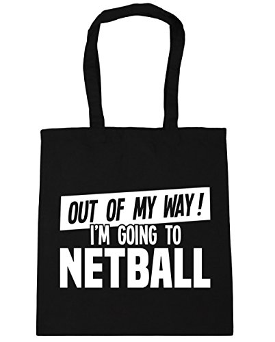 Hippowarehouse Out of My Way I'm Going to Netball Tote Shopping Gym Beach Bag 42cm x38cm, 10 litres