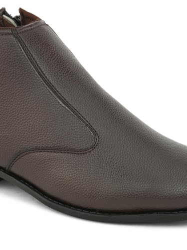 Image of FENTACIA Men's Faux Leather Formal Ankle Chelsea Boots