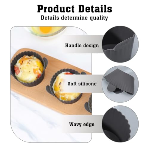 Image of Supvox 6PCS Reusable Silicone Baking Cups, Nonstick Muffin Cupcakes Mold with Double Handle, 3.5'' Cake Mould for Airfryer, Heat Resistant, Food Grade, BPA Free for Oven, Microwave Oven, Air Fryer