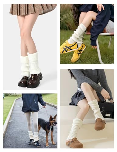 Image of v28 Women Warm Leg Warmers 80s Retro Party Costume Knit Ballet Neon Long Socks