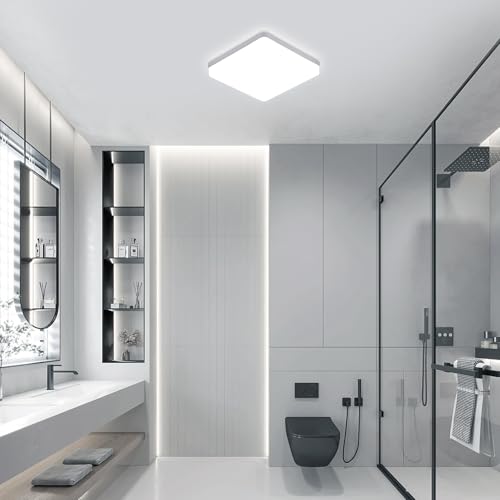 Comely LED Deckenleuchte, 36W Quadratisch Deckenlampe Badezimmer IP44 Wasserdichte, 6500K Kaltweiß Deckenbeleuchtung LED für Küche Badezimmer Balkon Wohnzimmer Schlafzimmer Korridor Keller – Bild 4