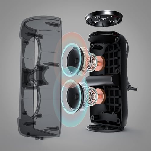 Monster S310 Upgraded Bluetooth Speaker, 30W Portable Speaker, 360° Stereo Sound with Punchy bass, TWS Pairing, IPX6 Waterproof, Bluetooth 5.2, 24H Playtime, Perfect for Home, Outdoor, Beach, Black - Image 4