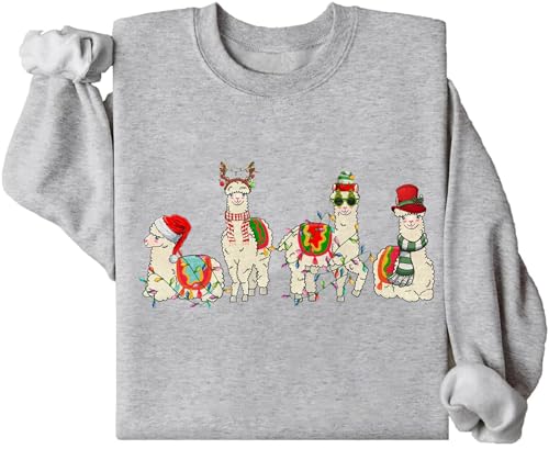 Llama Merry Christmas Sweatshirt, Llama Merry Christmas Shirt Long Sleeve, Llama Christmas Sweater4