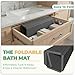 SYIPO Stone Bath Mat - Non-Slip Foldable Diatomite Bath Mat 23.6 x 15.3”, Super Absorbent & Quick Drying Bathroom Mat | Easy to Clean Shower Floor Mat, Dark Gray