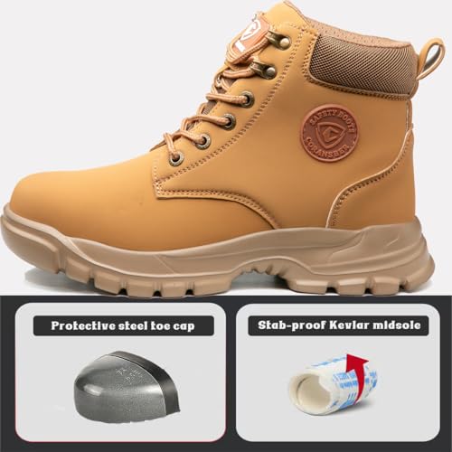 Image of Womens Steel Toe Boots Lightweight Comfortable Fashion Safety Boots Composite Toe Industrial Construction Work Shoes Men