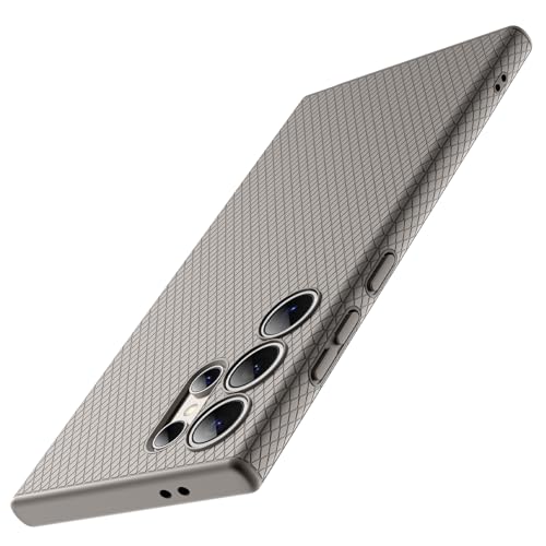 JETech Grip Case for Samsung Galaxy S24 Ultra Soft TPU Slim Fit Protective Phone Cover with Camera Lens Full Protection Shockproof (Titanium Gray)