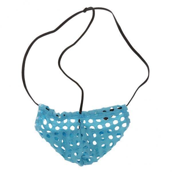 Merishopp 2xMens Mesh Bulge Pouch G-String Thong T-Back Underwear Briefs Blue S-picture-42