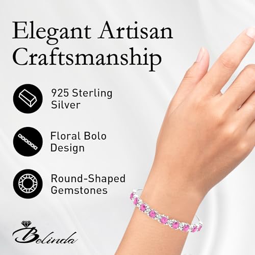 Tennis Bracelet for Womens 925 Sterling Silver Gemstone Bracelet 5mm Round 9 Stones Elegant Fine Wrist Bracelet Jewelry Gift for Her Wedding Party, 11 Inches3