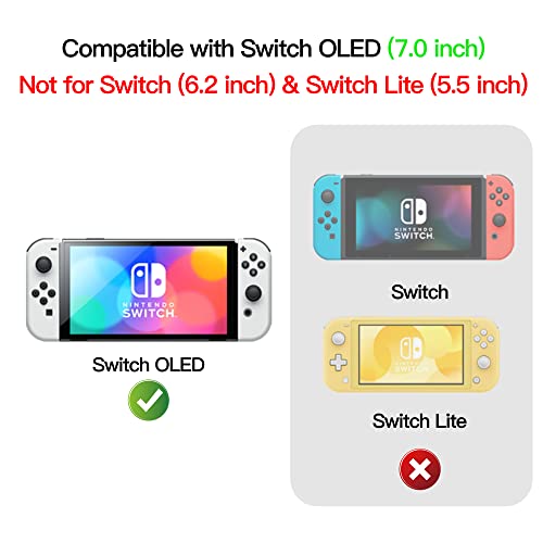 Pzoz Dockable Case For Nintendo Switch Oled 2021, Ergonomic Tpu Grip And Pc Protective Cover Ultra-Thin Carrying Case Compatible With Nintendo Switch Oled 7 Inch Console And Joy-Con Controller #TOP1