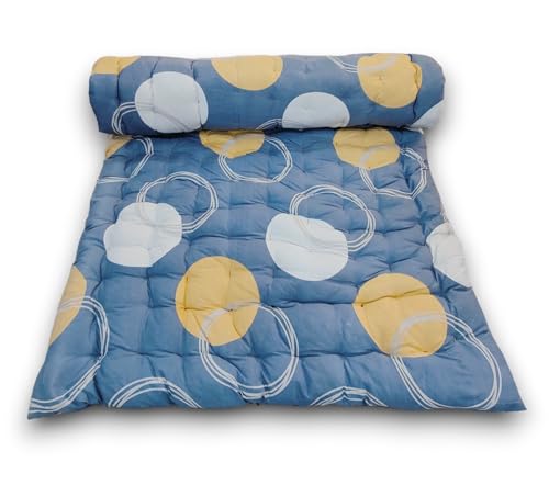 Image of Deevine Craft Soft Cotton Foldable Mattress - Lightweight, Firm Single Gadda | 3D Design Print, 72x36 Inches (3x6 ft) | Portable for Picnic, 1 Sleeping Capacity (Grey White Mattress)