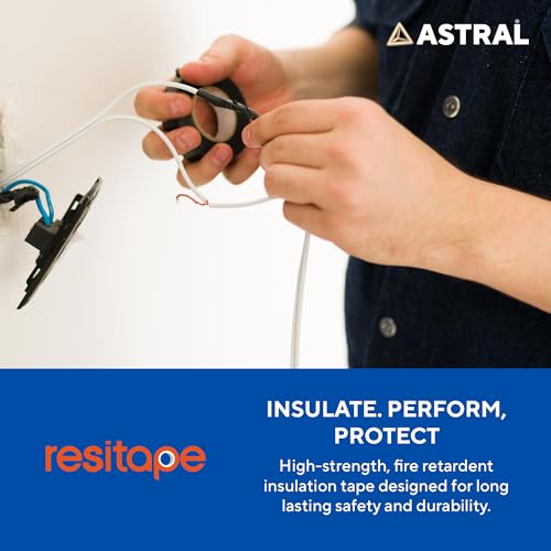 Image of Astral Resitape PVC Insulation Tape, Black|6 mtr x 17 mm x 0.125 mm| Pack of 10 | Fire-Retardant | Resistance to Moisture, Acid & Alkalies | Excellent Elasticity & Durability | Strong Grip & Adhesion