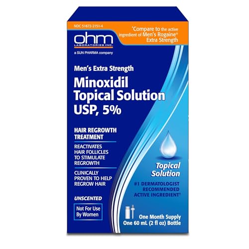 Image of Minoxidil Men's 5% Solution 2oz Tincture Bottle Clinically Proven to Regrow Hair, Topical Solution 5%, Hair Thinning Treatment (2 Fl Oz (Pack of 1))