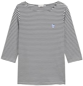 TOM TAILOR Plussize T-shirt voor dames, 37371 - Blue Green Regular Stripe, 52 Grote maten