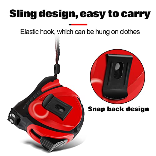 WISEUP Magnetic Tape Measure 25 Ft with Autolock Metric and Inches Fractions ,Easy to Read,Measuring Tape with Belt Clip for Surveyors,Engineers,Household,Carpentry,Construction