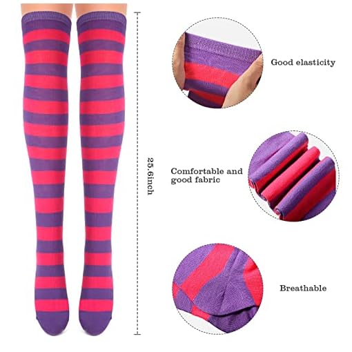 Tatuo 2 Pair Long Striped Thigh High Stockings - Image 3