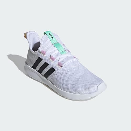 adidas Women's Cloudfoam Pure 2.0 Sneaker, White/Black/Pulse Mint, 5.5