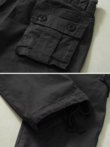 Cargo Pants Women Baggy Camo Tactical Pants Straight Leg Casual Y2K Work Trousers with 9 Pockets 2039 Black 8