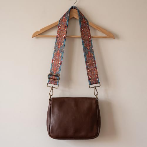 Image of Flower Purse Strap Replacement Embroidery Crossbody Shoulder Strap for Handbag Canvas Purse Extender Accessories