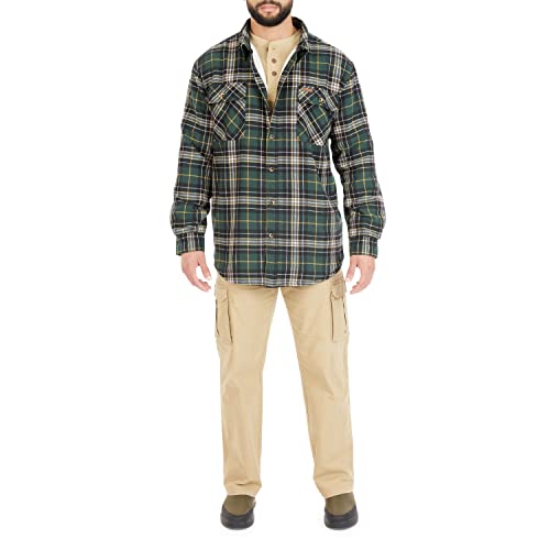 Image of Smith's Workwear Men's Sherpa-lined Cotton Flannel Shirt Jacket
