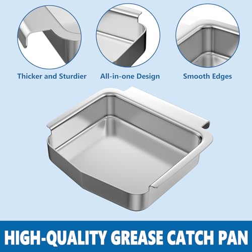 Image of SafBbcue Stainless Steel Grease Tray Replacement 62006 for Napoleon TravelQ 285 Series Grill | Fits Napoleon TravelQ 285 /TQ240 /TQ285X /PRO285 /PRO285X, Replaces 62006, Rust-proof, easy clean, durable, Dishwasher safe