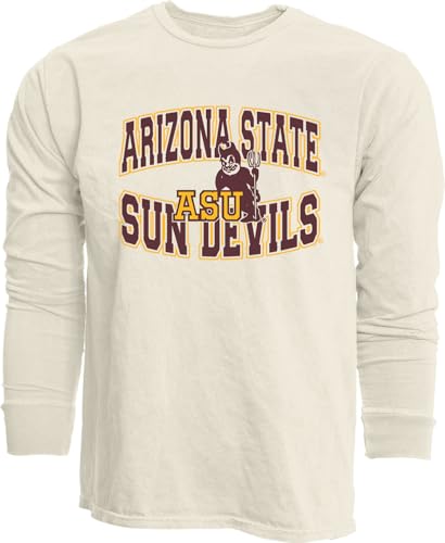Arizona State Sun Devils NCAA Officially Licensed Long Sleeve T-Shirt Ringspun Vintage Vault Ivory, X-Large