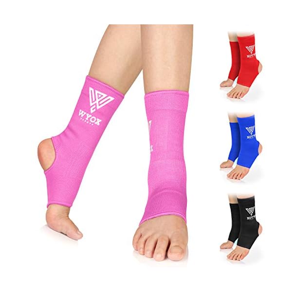 WYOX-Ankle-Wraps-Support-Boxing-Gear-for-Men-Women-Muay-Thai-Ankle-Support-Kickboxing-Wraps-Gym-Ankle-Support-Pair WYOX Ankle Wraps Support Boxing Gear for Men Women Muay Thai Ankle Support Kickboxing Wraps Gym Ankle Support (Pair) (Pink, L/XL (Women 7.0-10.5/ Men 6.0-9.5))