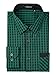 HISDERN Green Plaid Shirts for Men Long Sleeve Casual Button Down Shirt Wrinkle Free Formal Business Button Up Work Shirt Cotton Gingham Regular Fit