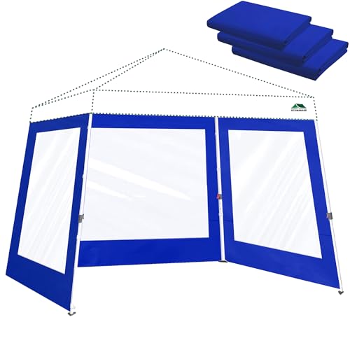 Clear Canopy Sidewalls for 10x10 Slant Leg Pop Up Tent,3 Pack Sunwalls Only,(Blue)