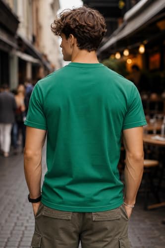 Image of INKKR Regular Fit Half Sleeves Round Neck Typographic Printed Cotton T-Shirt