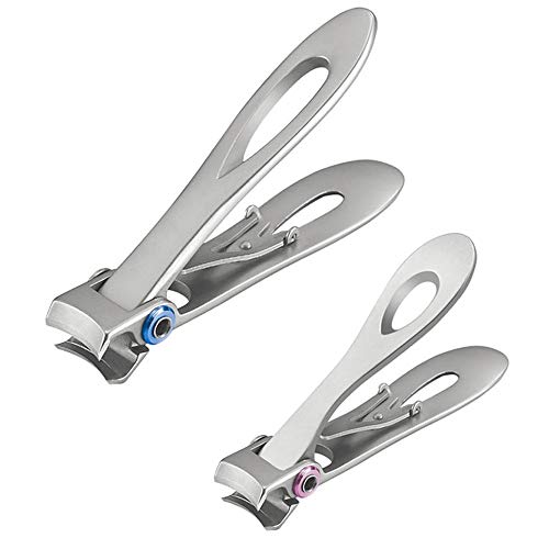 Wide Jaw Opening Nail Clippers Set Fingernail Toenail Clippers - 2 PCS Stainless Steel Sharp Sturdy Nail Cutter Kit for Men, Women and Pet