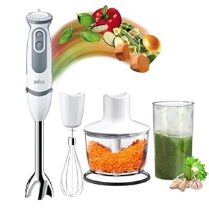 Braun MultiQuick 5 Vario MQ5235WH, Staafmixer, 21 Snelheden en Turbo Functie, Anti-Spat, PowerBell Plus, EasyClick, Inclusief Garde, Hakmolen 500 ml en maatbeker 600 ml, 1000W, Wit