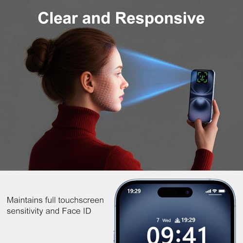 Image of Auto Align Tempered Glass Screen Protector Compatible for iPhone 15 / iPhone 16 (Black) with Edge to Edge Coverage and Easy Installation Applicator