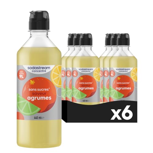 Sodastream Lot de 6 Concentrés Agrumes Sans Sucres pour Machine à Eau Pétillante et Soda | Préparez jusqu'à 9 Litres de Soda aux Agrumes en Quelques...