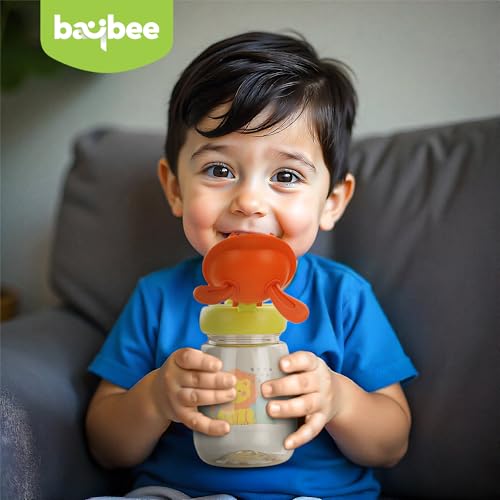 Image of BAYBEE Zippy 540ML Sipper Bottle for Kids | BPA Free Anti-Spill Sippy Bottle | Drinking Training Water Bottle for School Kids with Soft Silicone Straw | Sipper Bottle for Infants & Toddlers (Green)