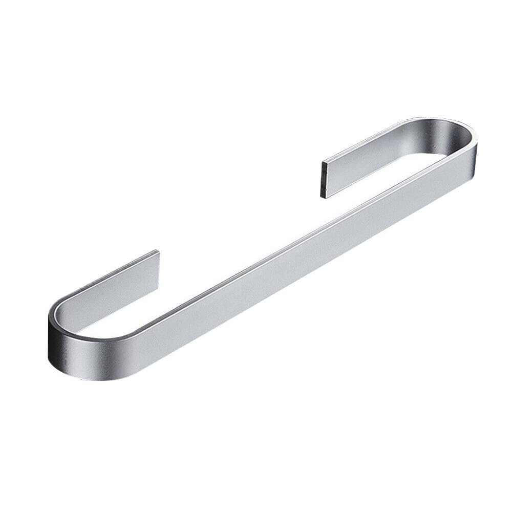 Towel Rail Punch-free Towel Holder Bathroom S Rack Hanger Black Silver Stainless Steel Wall Hanging Organizer Storage Shelf(SILVER 25CM)