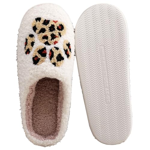 House Slippers for Women,Fuzzy Mens Slippers,Casual Slip-on Home Shoes Outdoor Indoor Warm Soft Plush Anti Slip Bedroom Shoes