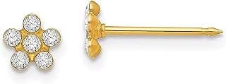 Ouro amarelo 14 k cristal de abril pedra do mês de nascimento flor brincos ferramenta piercing de orelha suprimentos jardinagem joias finas para mulheres presentes para ela, Cristal
