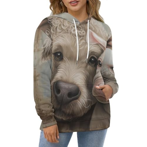Sweat à capuche vache blanche fini les pulls froids et inconfortables